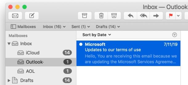 outlook for mac marking messages as read
